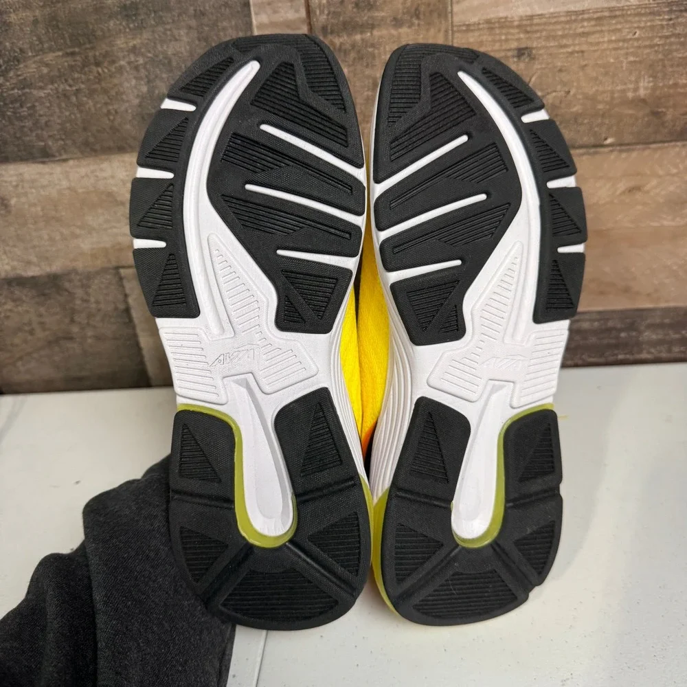 Avia Running Shoes Mens 9.5 Neon Yellow Orange Lightweight Mesh Sporty NEW